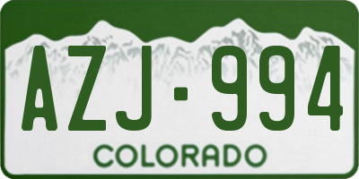 CO license plate AZJ994