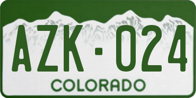 CO license plate AZK024