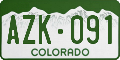 CO license plate AZK091