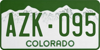 CO license plate AZK095
