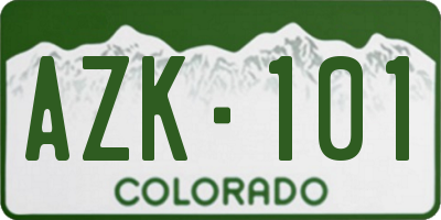 CO license plate AZK101