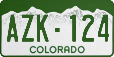 CO license plate AZK124