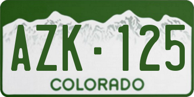 CO license plate AZK125