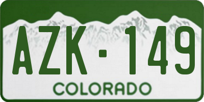 CO license plate AZK149