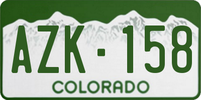 CO license plate AZK158
