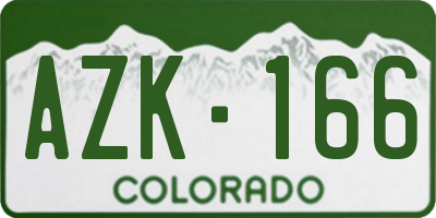 CO license plate AZK166