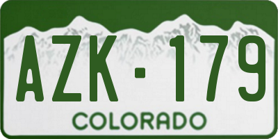 CO license plate AZK179