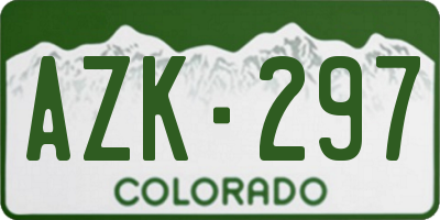 CO license plate AZK297