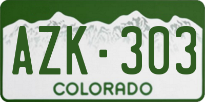 CO license plate AZK303