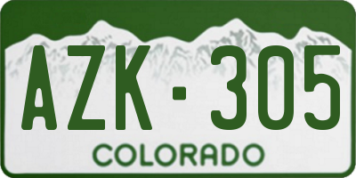 CO license plate AZK305