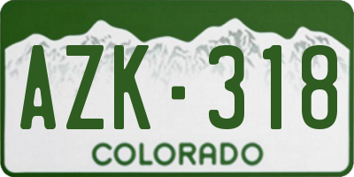 CO license plate AZK318