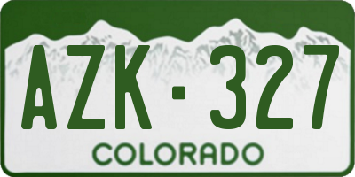 CO license plate AZK327