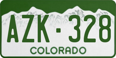 CO license plate AZK328