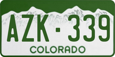 CO license plate AZK339