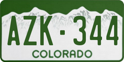CO license plate AZK344