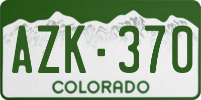 CO license plate AZK370