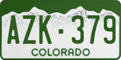 CO license plate AZK379