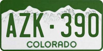 CO license plate AZK390