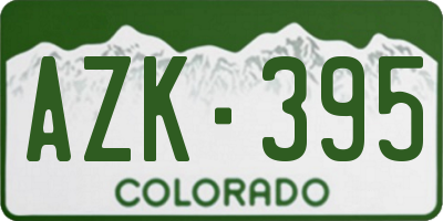 CO license plate AZK395
