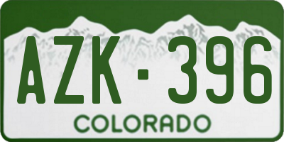 CO license plate AZK396