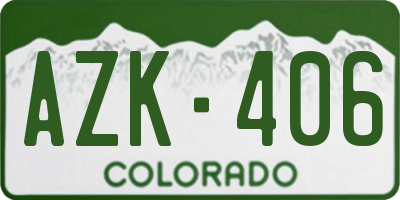 CO license plate AZK406