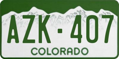 CO license plate AZK407