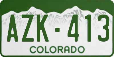 CO license plate AZK413