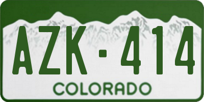 CO license plate AZK414