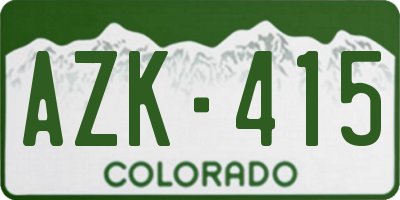 CO license plate AZK415