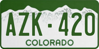 CO license plate AZK420