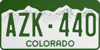 CO license plate AZK440