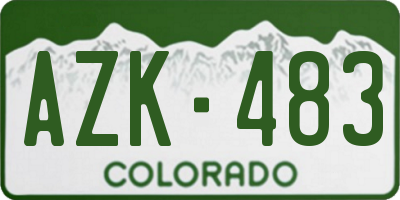 CO license plate AZK483