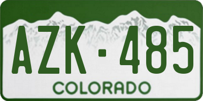 CO license plate AZK485