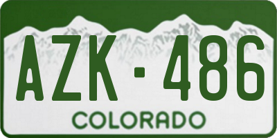 CO license plate AZK486