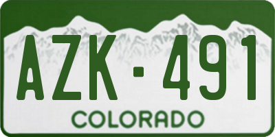 CO license plate AZK491