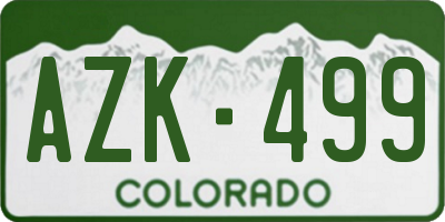 CO license plate AZK499