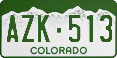 CO license plate AZK513