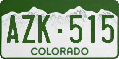 CO license plate AZK515