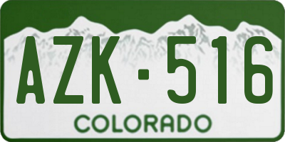 CO license plate AZK516