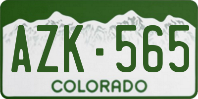CO license plate AZK565