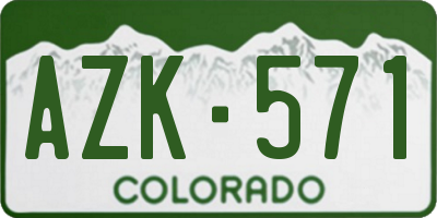 CO license plate AZK571