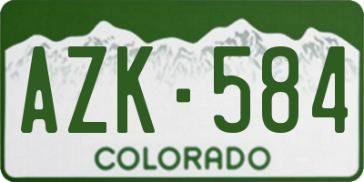 CO license plate AZK584
