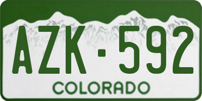 CO license plate AZK592