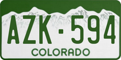 CO license plate AZK594