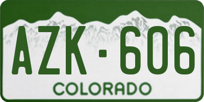 CO license plate AZK606