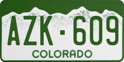 CO license plate AZK609