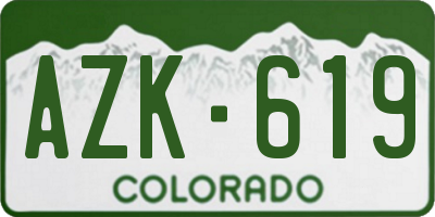 CO license plate AZK619