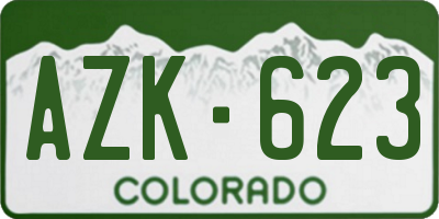 CO license plate AZK623