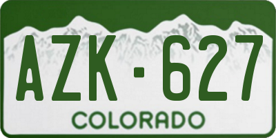 CO license plate AZK627