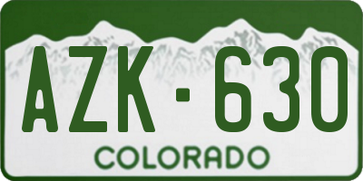 CO license plate AZK630